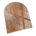 Ofenplatte Kaminglas Kaminofen Bodenplatte  Roststruktur auf Metall 80 x 70 cm