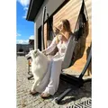 Izabell Hängesessel mit Gestell Stahl Hängekorb Sessel Großen Kissen Indoor - Outdoor Coffe Swing XXL (beige) - Beige