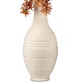 Deko Bodenvase RELIEF bauchig rund H. 45cm matt creme Keramik Formano