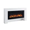 Elektrokamin BALDERIA Zeus - Elektrischer Standkkamin mit 3D-Flammeneffekt, Elektro Heizung 2000W, LED-Beleuchtung, Kamin mit Fernbedienung, Timer, Startsteuerung, Thermostat - Weiß