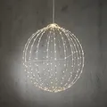 Luca Lighting Leuchtkugel Weihnachtsbeleuchtung Ø50 cm – Weihnachtslichter mit klassischen weißen LED-Lichtern – Silber