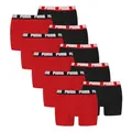 PUMA Herren Boxer Boxershorts Shorts Unterhosen Comfort Stretch 10er Pack, Wäschegröße:L, Artikel:-011 red/Black
