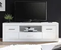TV-Lowboard TV-Unterschrank in weiß Hochglanz TV Board Rollen drehbar Carrara