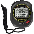 Stopwatch Sports Timer, 10 Laps/Splits, Countdown, Large Display, Memory