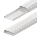 deleyCON Universal Kabelkanal Leitungskanal einfaches Verlegen von Kabeln und Leitungen Hochwertiges PVC Länge 100cm - Breite 6cm - Höhe 2cm - Weiß