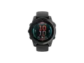 GARMIN Fenix E - 47 mm AMOLED Smartwatch Faserverstärktes Polymer mit Metallgehäuse hinten Silikon, 22 mm, Schwarz/Silber