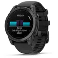 Garmin fenix E - 47 mm AMOLED Schwarz/Schiefergrau mit QuickFit-Silikon-Armband ...