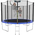 Kinetic Sports Gartentrampolin SALTO, Ø 305 cm, Kindertrampolin Set mit Sicherheitsnetz, USA Sprungtuch, Leiter blau 305 cm