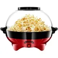 GADGY® Popcornmaschine - 800W Popcorn Maker mit Antihaftbeschichtung und Abnehmbares Heizfläche - Still und Schnell - Inhalt 5 Liter - Rot