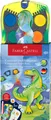FABER-CASTELL - Wasserfarbkasten Connector Dino mit 12 Farben inkl. Deckwei ...