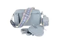 MIRROSI Umhängetasche Damen, Veganleder Crossbody Tasche Bag, Schultertasche (inkl. 1 Münzbeutel und 2 Wechselgurte, 19x14x8cm (BXHXT), gemusterten & verstellbaren Schulterriemen