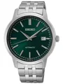 Seiko Herrenuhr Automatik Silberfarben/Grün mit Edelstahlband 41 MM Datum 10 ATM