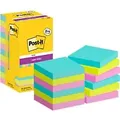 Post-it Super Sticky Notes Haftnotizen Quadratisch 76 x 76 mm Blanko Farbig sortiert Cosmic 90 Blatt Vorteilspack 8 + 4 Gratis