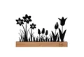 UNUS HOME Dekofigur Aufsteller Blumenvase 2er Set Schwarz, Frühlingsaufsteller, Blumendekoration, Blumenmuster