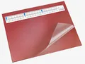 Läufer 44654 Durella DS Schreibtischunterlage mit transparenter Auflage und Kalender, rutschfeste Schreibunterlage, 52 x 65cm, rot