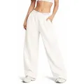 Smilodox Jogginghose Damen Siara, Bequeme Freizeithose mit Seitentaschen, Gym & Homewear Trainingshose mit verstellbarem Beinabschluss beige XS