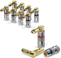 sonero Bananenstecker 90° gewinkelt 4er-Set für Lautsprecherkabel max. 6mm² Audio-Kabel