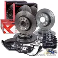 BREMBO XTRA BREMSSCHEIBEN +BELÄGE VORNE+HINTEN FÜR AUDI A3 SEAT SKODA VW GOLF 6