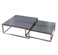 LebensWohnArt Couchtisch 2er Set Design Couchtisch MENTO anthrazit kupfer 75cm