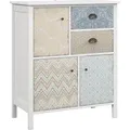 Homcom Kommode, Weiß, Holz, 1-Sitzer, 34x80x68 cm, Wohnzimmer, Kommoden & Sideboards, Kommoden