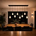 s.luce Belluna Esstisch Pendelleuchte 8-flammig 160cm Baldachin 2-reihig Klar Ø 14/24cm 8-flammig Rund