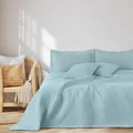 AmeliaHome Tagesdecke 200x220 cm Bettüberwürf zweiseitig Ultrasonic Steppung Polyester Ophelia Hellblau