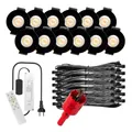S-Polytec PREMIUM Mini LED- Einbauspots Warmweiss 3.000K, SMARTHOME TUYA, DIMMBAR, IP65, FUNK 3W Terrassenüberdachung mit Fernbedienung (SCHWARZ, 12x SMARTHOME LED-SET (Warmweiß))