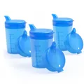 3er Pack Horn Schnabelbecher Trinkhilfe Sets für flüssig & püriert 250ml blau