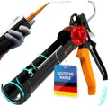 HARDTWERK Kartuschenpresse Silikonspritze HYDRO mit Kartuschen-Cutter [18:1 Übersetzung] Profi Silikonspritze Kartuschenpistole für 150-310ml Dicht- und Klebstoffkartuschen (Silikon, Acryl etc.)