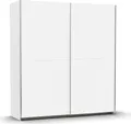 rauch Schwebetürenschrank Kleiderschrank Schrank Garderobe SATURN mit 3 Ausstattungsvarianten 3 verschiedene Ausstattungsvarianten Griffe aus Metall MADE IN GERMANY, Alpinweiß