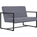 vidaXL 2-Sitzer-Sofa mit Armlehnen Hellgrau Stahl und Stoff 282270