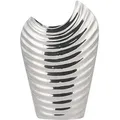 Dekovase ECETRA Steinzeug 26 cm Silber