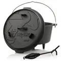 BBQ-TORO Dutch Oven 9 QT Premium Gusstopf Gusseisen Bräter 9L mit Deckelheber