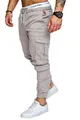 Amaci&Sons Jogger Cargo Herren Chino Jeans Hose 7001 Hellgrau W34