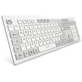 SHARKOON OfficePal K30W Wireless Keyboard, weiß, USB, DE