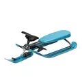 STIGA Snowracer Curve – Robuster Lenkschlitten mit Bremse und Zugseilwinde – Stahlrahmen Bobschlitten für Kinder und Erwachsene bis 90 kg – Winter Schlitten ab 7 Jahren, Bio Aqua