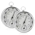 2 Stück ThermoHygrometer 10cm Thermometer Hygrometer, Thermometer Aussen Hygr...