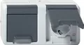 GIRA Feuchtraum Aufputz Doppel Schuko Steckdose waagerecht Typ 478130 grau IP44