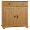 IDIMEX Kommode Colmar 90cm breit – schmales Sideboard im Landhausstil, 2 Türen und 1 Schublade, Kiefer Massivholz, Muschelgriffe aus Metall, ideal für Flur, Wohnzimmer oder Küche
