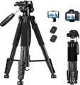 Victiv Kamera Stativ 52–160-185cm Höhe Camera Tripod Abnehmbar 3-Wege-Kopf