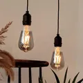 hellum Hängelampe mit Batterie und Fernbedienung outdoor 2er Set, Glühbirne mit Batterie ST64 Ø6,4cm grau, Glühbirne mit Fernbedienung, dimmbare Hängelampe outdoor 151435