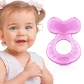 Nuby Teethe-eez weicher Silikon-Beißring | Silikon-Zahnungshilfe mit strukturierter Oberfläche zur Zahnfleischmassage | Hygienisches Etui inklusive | Rosa | Ab 3 Monaten