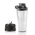 Bosch Zubehör Set MMZBTK1B aus ToGo-Flasche und Messer, für Küchenmaschine OptiMUM/Serie 6 / Serie 8, Standmixer VitaPower Serie 4 / Serie 2, 600 ml, bruchsicher, mit Deckel, spülmaschinenfest