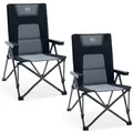 TIMBER RIDGE Campingstuhl Faltbar 260 KG Belastbar 4 Positionen verstellbar Klappstuhl Gepolstert Hohe Lehne mit Tragetasche Camping Stuhl Gartenstuhl für Garten Balkon Wohnmobil Picknick