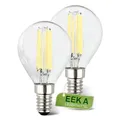 BRILONER - EEK A 2er Set Filament LED Lampe E14 Tropfen, warmweißes Licht, 4W, 840lm, LED Glühbirne, Leuchtmittel, Birne, Glühlampen, Bulb