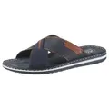 Rieker Pantolette Sommerschuh, Schlappen, Poolslides, mit Kontraststeppung blau 40 EU