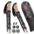 Rothwild Wanderstöcke faltbar – Trekkingstöcke Modell Luchs mit Korkgriff – Länge verstellbar 105-125cm – ultraleichte Faltstöcke für Damen & Herren inkl. Tasche