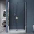 doporro Duschtür Nischentür dusche Duschabtrennung Duschkabine 80cm Nischendrehtür 195cm ESG-Sicherheitsglas aus Klarglas mit Hebe- und Senkmech... - Transparent