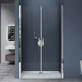 Doporro Duschtür Nischentür Dusche Duschabtrennung Duschkabine 80cm Nischendrehtür 195cm Esg-sicherheitsglas Duschtür Aus Klarglas Mit Hebe- Und Senkmechanismus Teramo24k