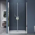 doporro Duschtür Nischentür dusche Duschabtrennung Duschkabine 80cm Nischendrehtür 195cm ESG-Sicherheitsglas Duschtür aus Klarglas mit Hebe- und Senkmechanismus Teramo24K
